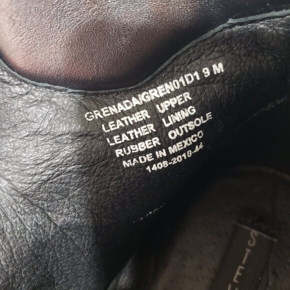 Steve Madden Grenada Boots Size 9 Moto Hiking Black Leather Lace up - Picture 11 of 14